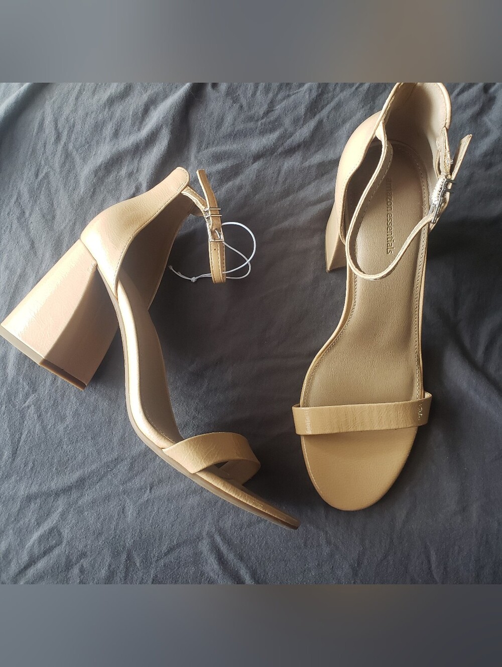 Women’s Tan Block Heel Sandals with Ankle Strap